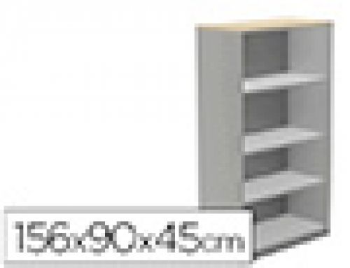 Armario rocada com quatro estantes serie store 156x90x45 cm acabamento ab01 aluminio/faia , Rocada , 150604 , 8427951061539